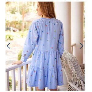 Hatley Maddy Dress Women's Embroidered Flowers Midi Dress Size Small Tiered